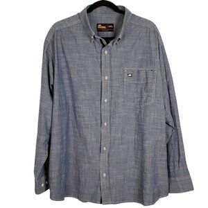 Berne Mens Button Down Workwear Denim Shirt 2XL Chambray Blue Casual Workwear